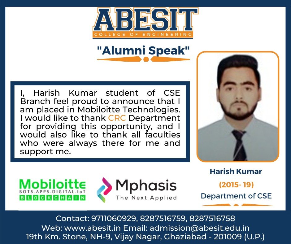 Alumni Speak-Harish Kumar (CS)