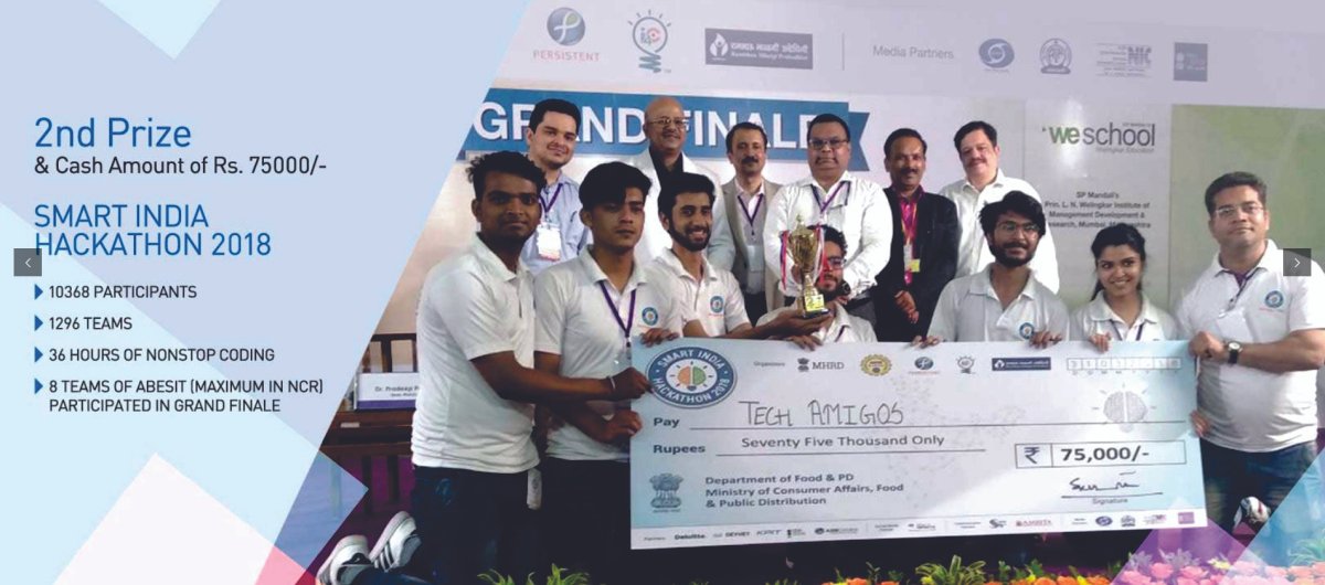 Smart India Hackhathon 2nd Prize 2018
