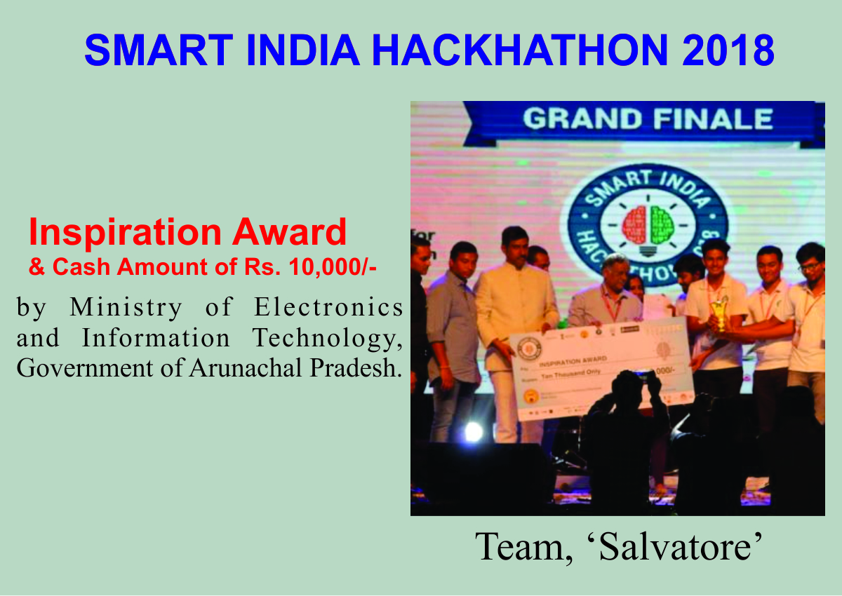 Smart India Hackhathon 2018 Inspiration Award