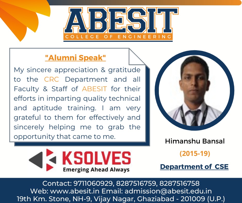 Alumni Speak-Himanshu Bansal (CSE)