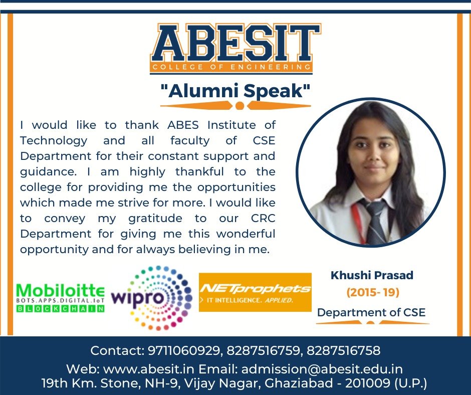 Alumni Speak-Khushi Prasad (CSE)