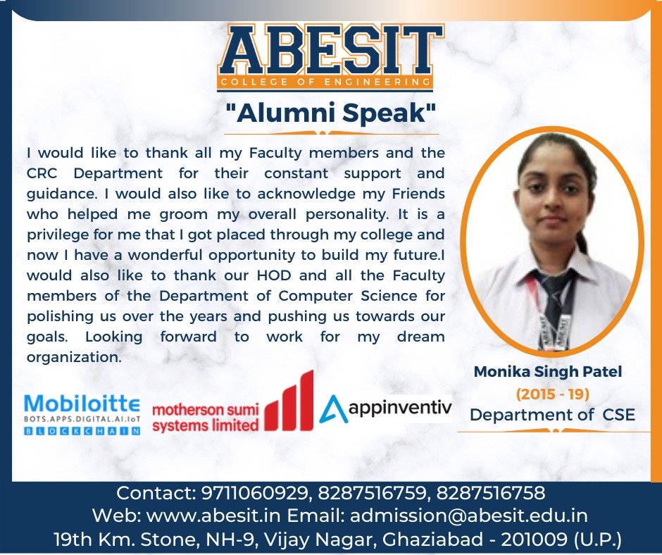 Alumni Speak- Monica Singh Patel (CSE)