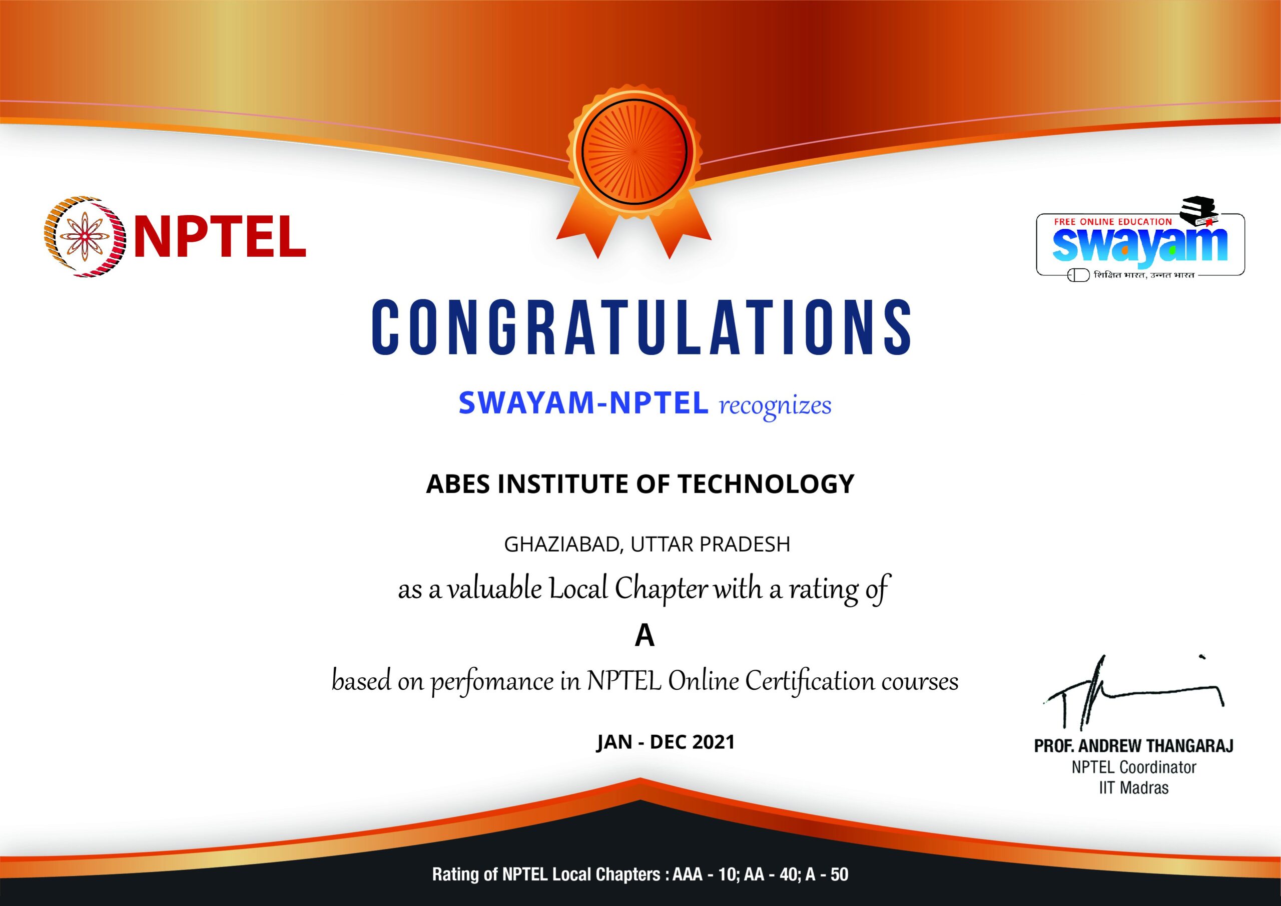 A Grade by SwayamNptel