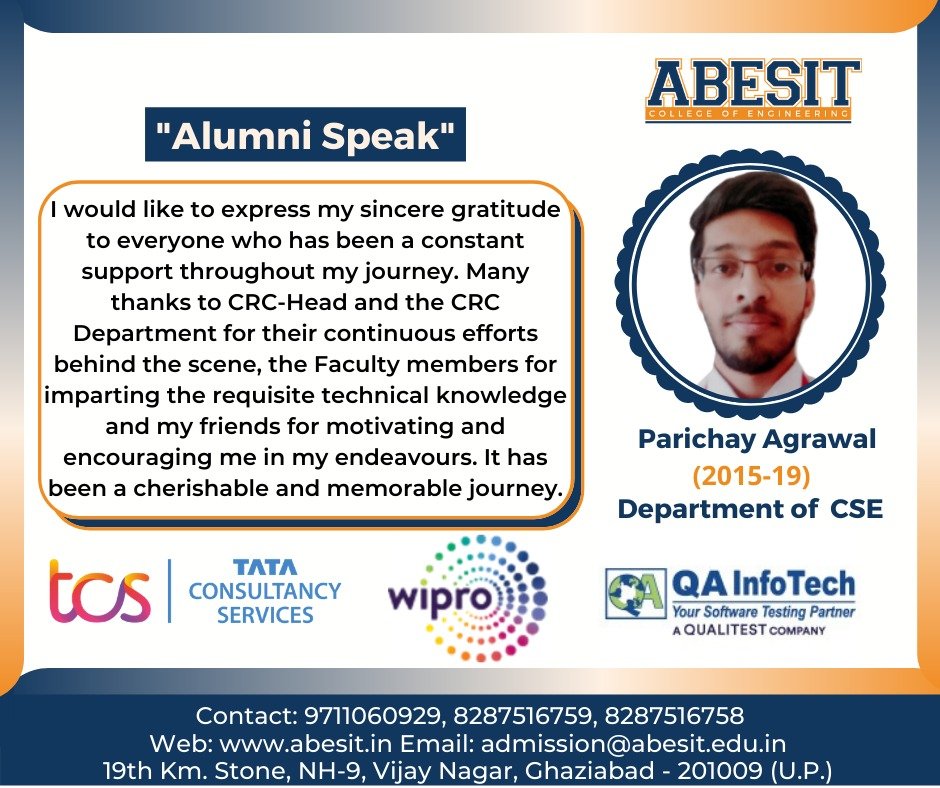 Alumni Speak-Parichay Agrawal(CSE)
