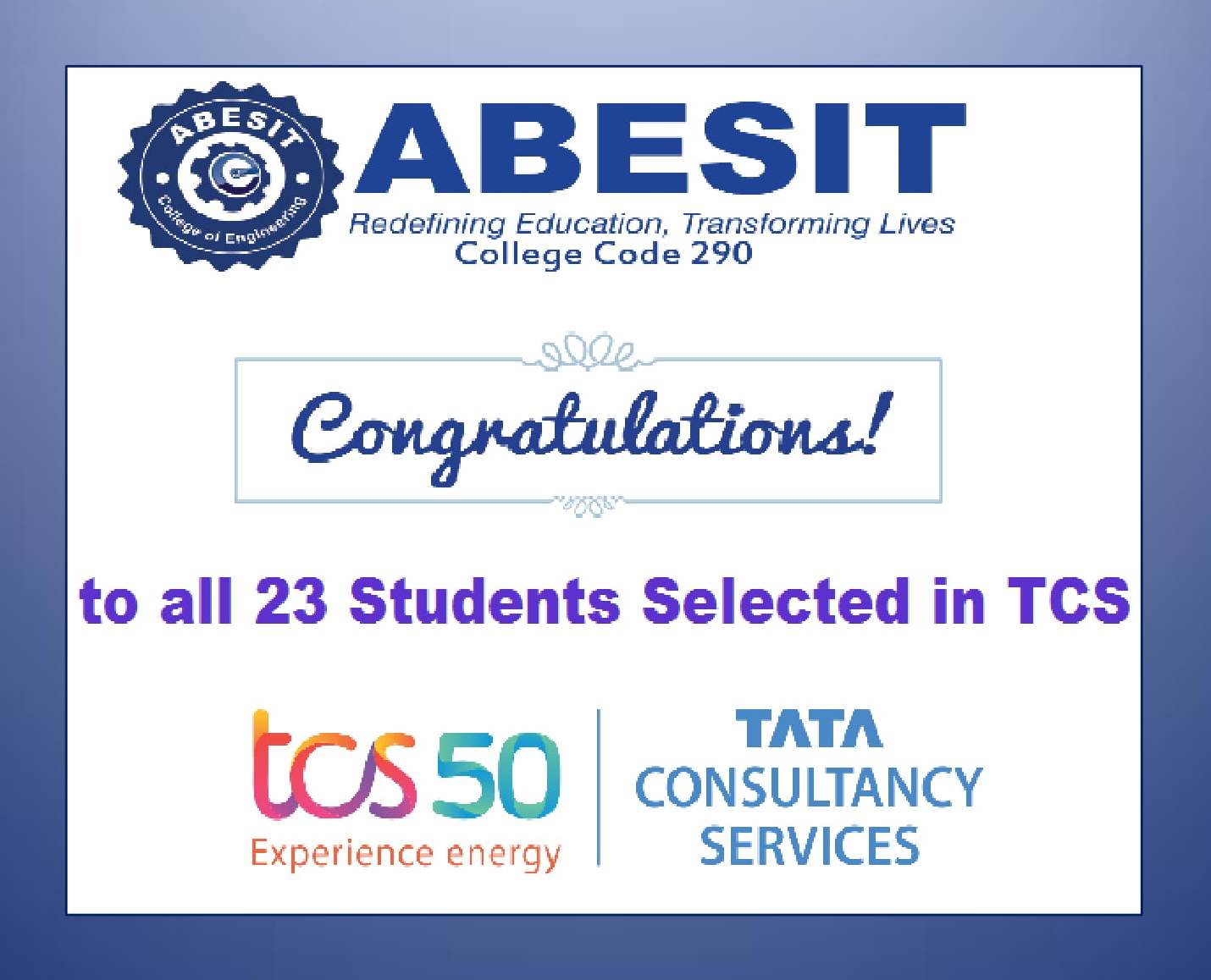 Selections in TCS – 2019 Batch