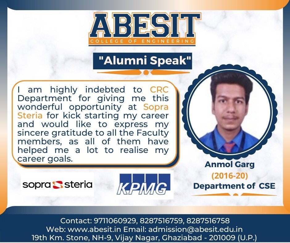 Alumni Speak – Anmol Garg (CSE)