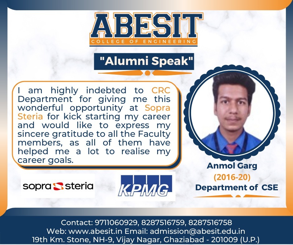 Alumni Speak – Anmol Garg (CSE)