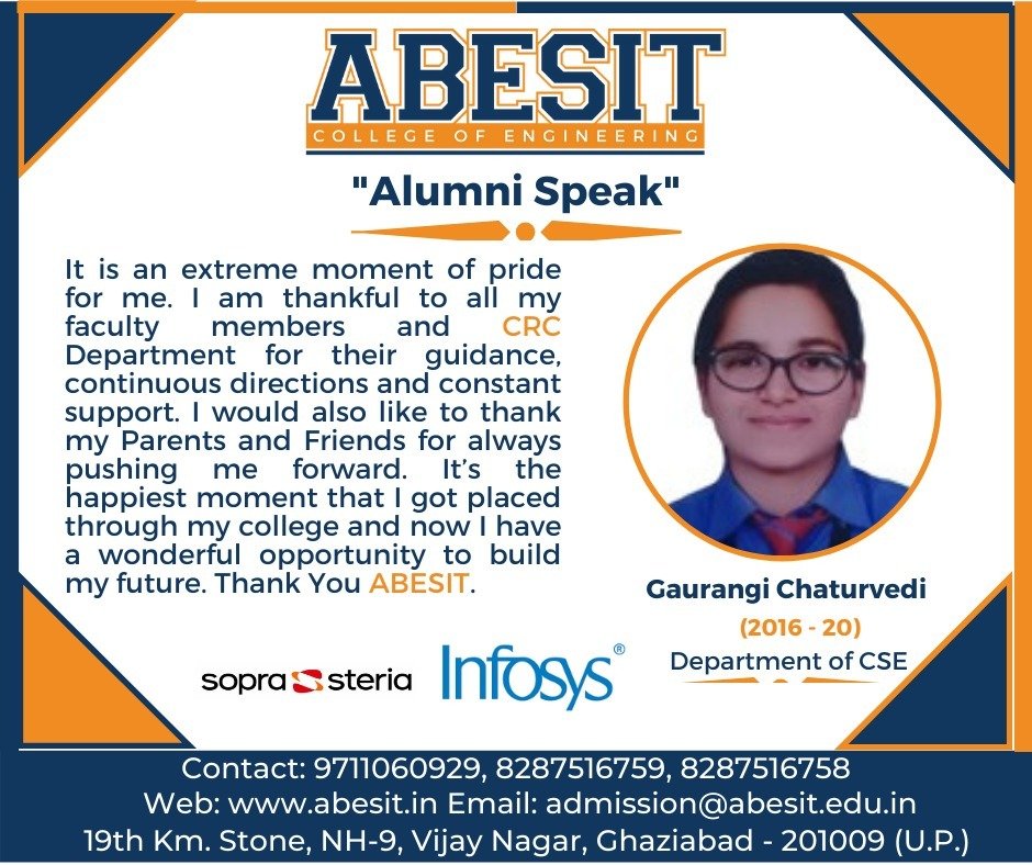 Alumni Speak – Gaurangi Chaturvedi (CSE)