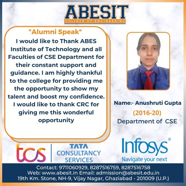 Alumni Speak – Anushruti Gupta (CSE)