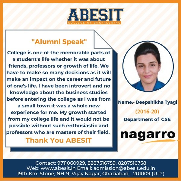 Alumni Speak – Deepshikha Tyagi (CSE)