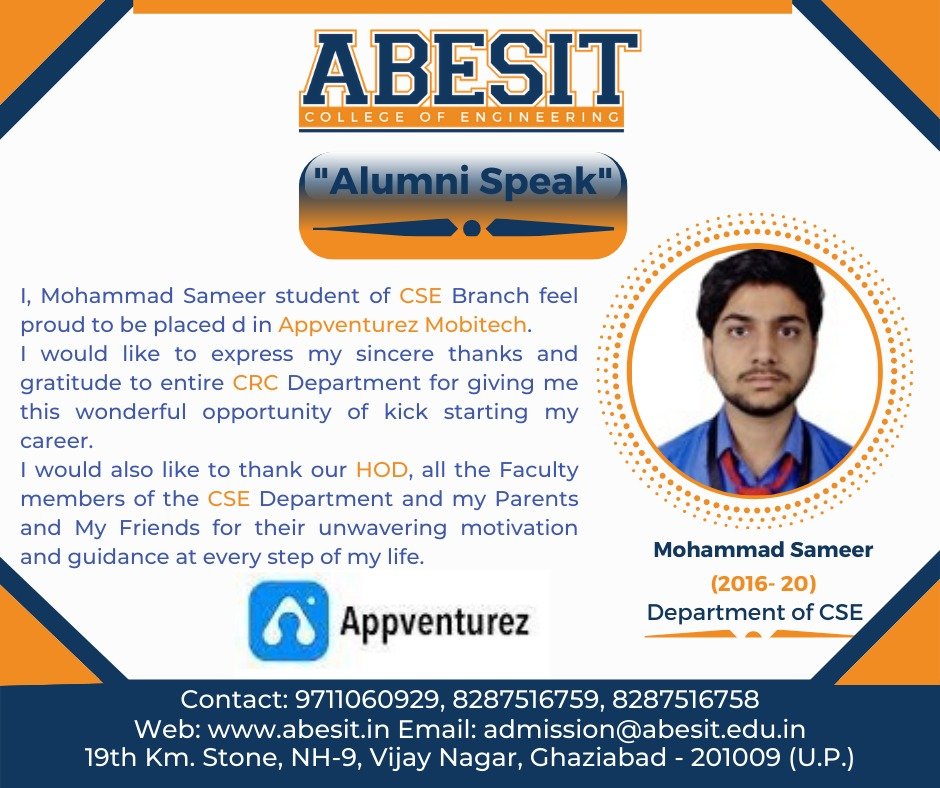Alumni Speak – Mohammad Sameer (CSE)