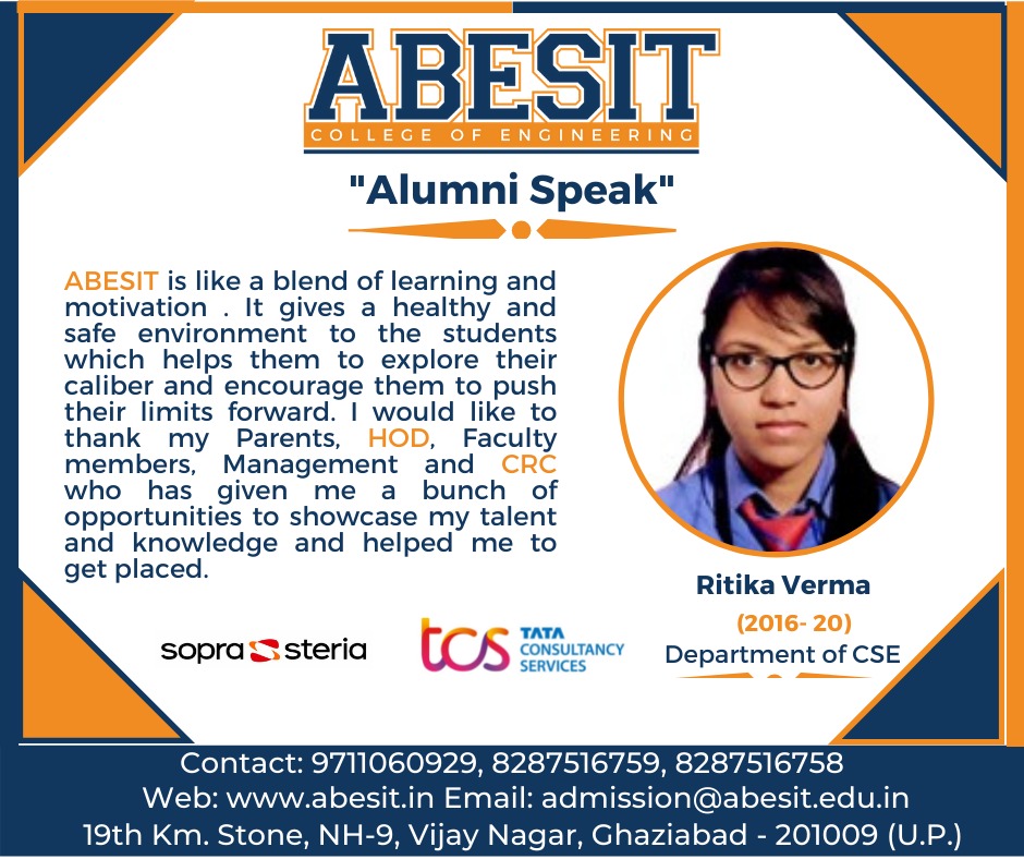 Alumni Speak – Ritika Verma (CSE)