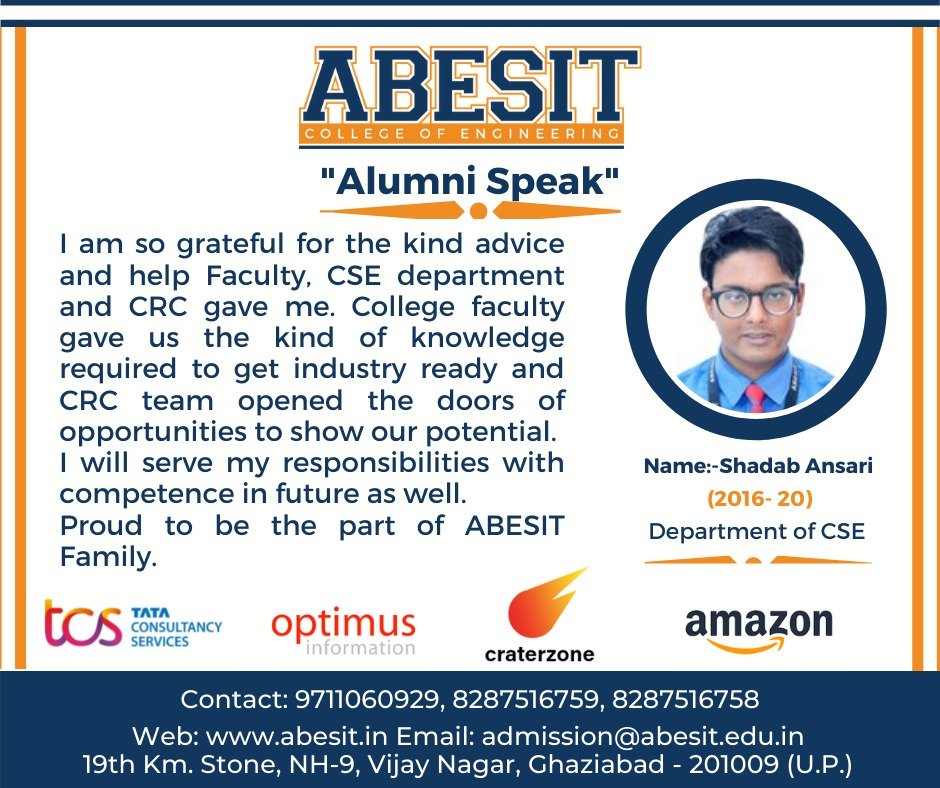 Alumni Speak – Shadab Ansari (CSE)
