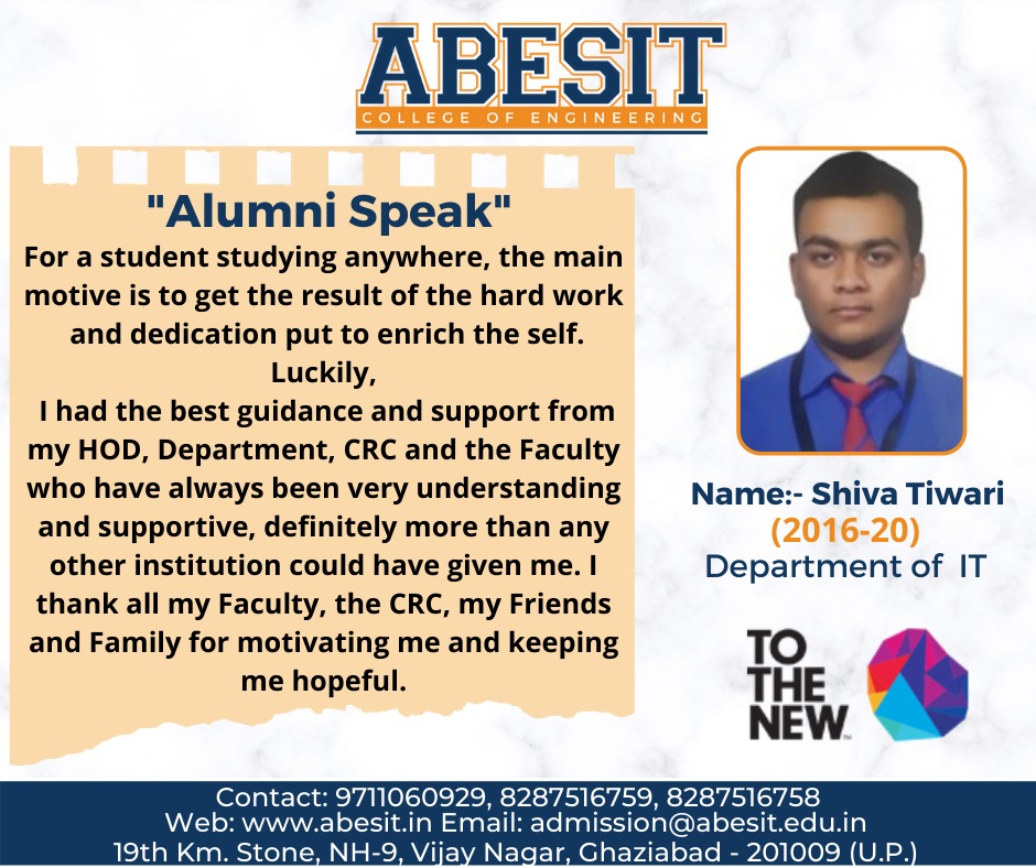 Alumni Speak – Shiva Tiwari (IT)