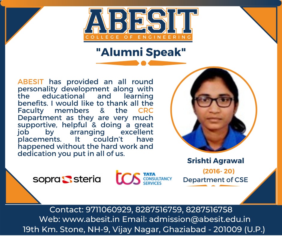 Alumni Speak – Shrishti Agrawal (CSE)