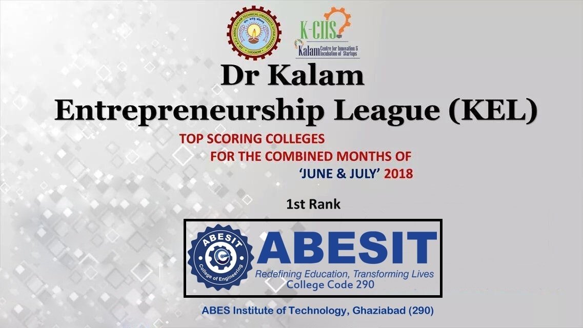 1st Rank in Dr.Kalam Entrepreneurship League