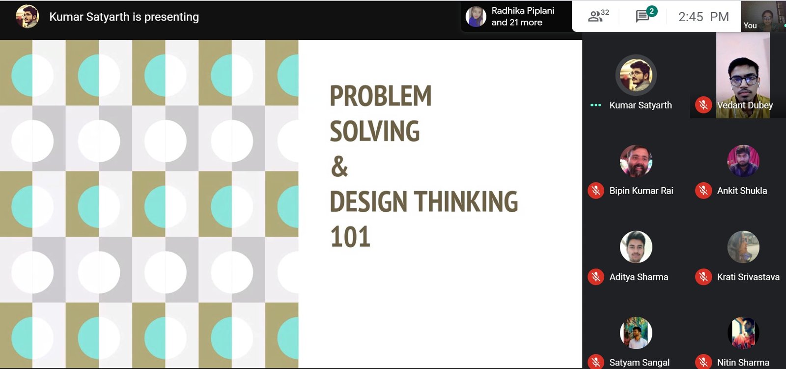 IT technical club organised a webinar for 2nd year IT students on  Problem solving and Design Thinking skills.