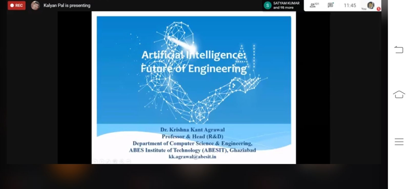 Lecture on “AI, Future of Engineering” for the 1stYear Students